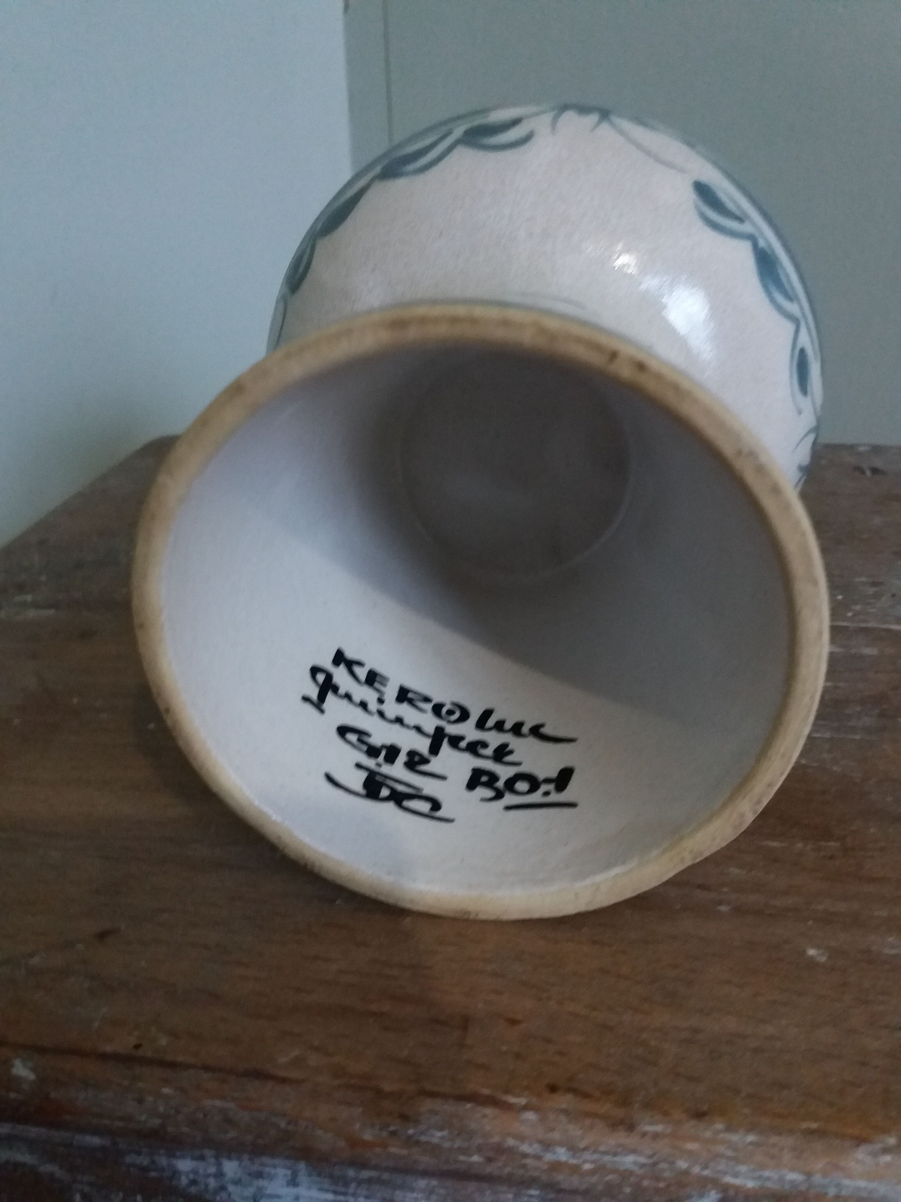 Keraluc Quimper candlestick picnic signed