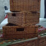 Commode en osier rotin