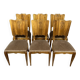 Set of 6 Art Deco period walnut chairs with fan backs, circa 1930