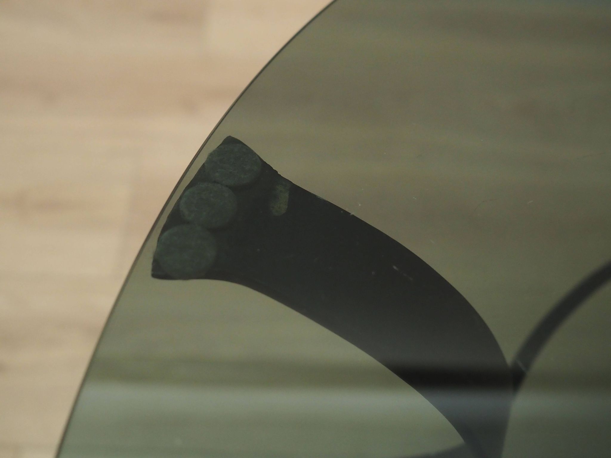 Table basse en verre, design danois, années 1970, production : Danemark