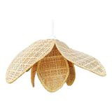 Suspension lampshade rattan straw flower