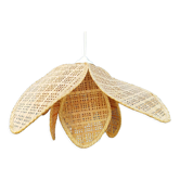 Suspension lampshade rattan straw flower