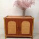 Sideboard wood, bamboo and rattan