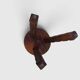 Tabouret tripode brutaliste sculpté -- Bois massif – Années 60