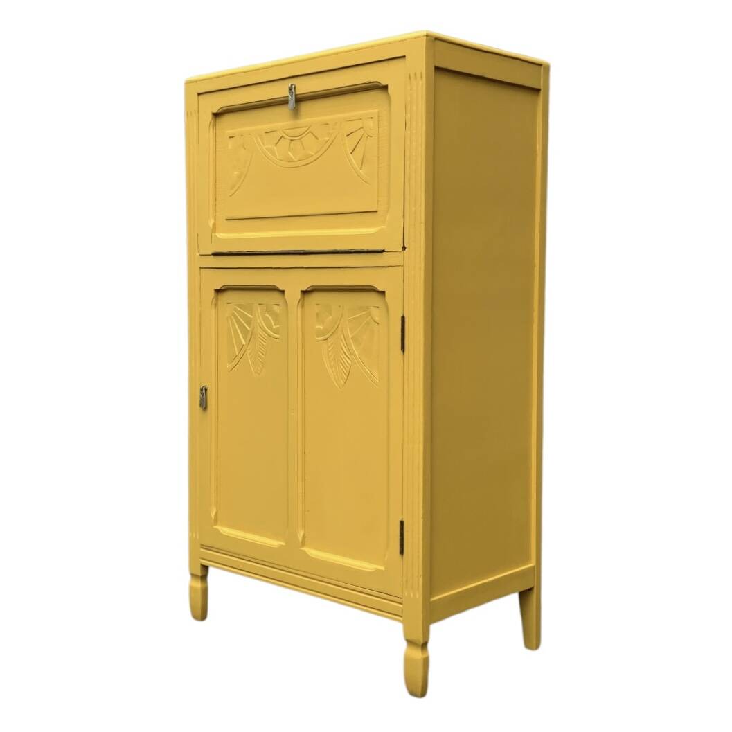 Parisian art deco buffet in yellow ochre