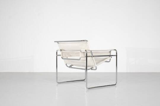 "B3 Wassily" armchair in fabric by Marcel Breuer for Bononia, Italy