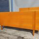 Vintage bed 1960 geometric marquetry 140