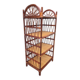 Vintage rattan bookcase shelf