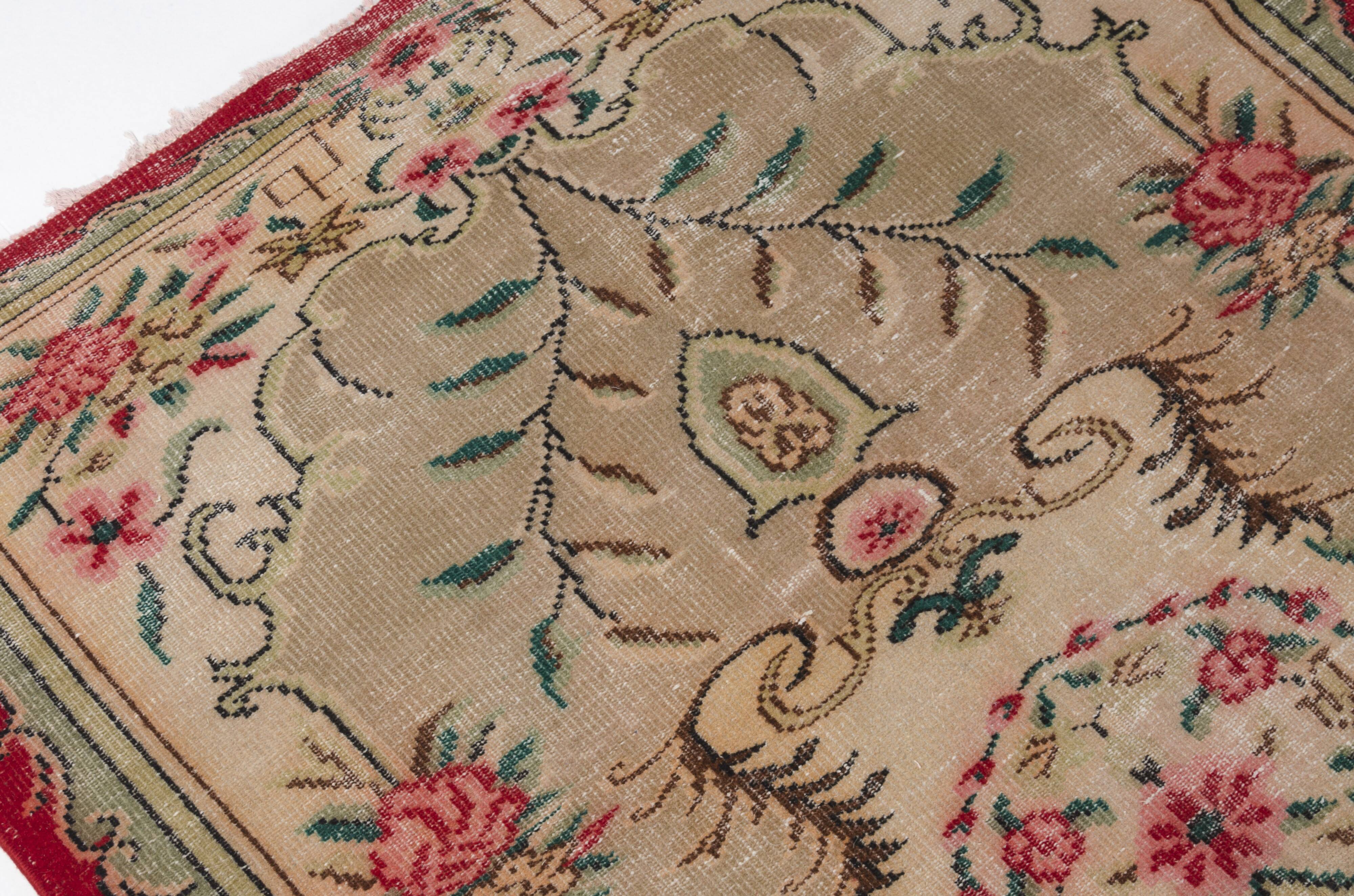 Vintage Turksh Floor Wool Rug