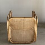 U-shaped armrest rattan armchair, grid canning