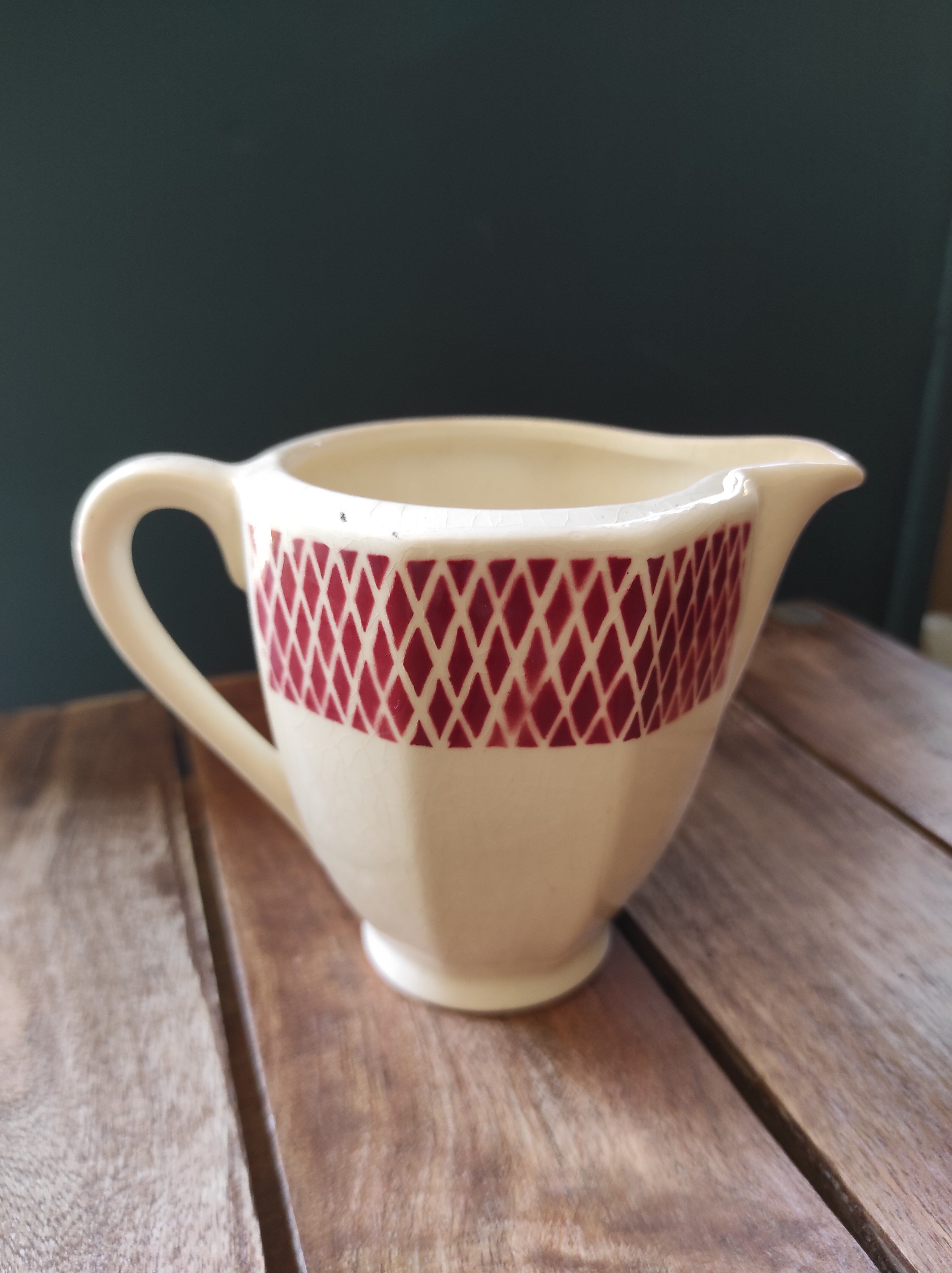 Vintage French milk jug, Badonviller porcelaine