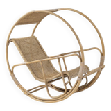 Chaise à bascule circulaire italienne, Franco Bettocina (1922-1999), années 1970, Italie