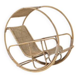 Chaise à bascule circulaire italienne, Franco Bettocina (1922-1999), années 1970, Italie