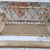 Etagère en rotin vintage années 60