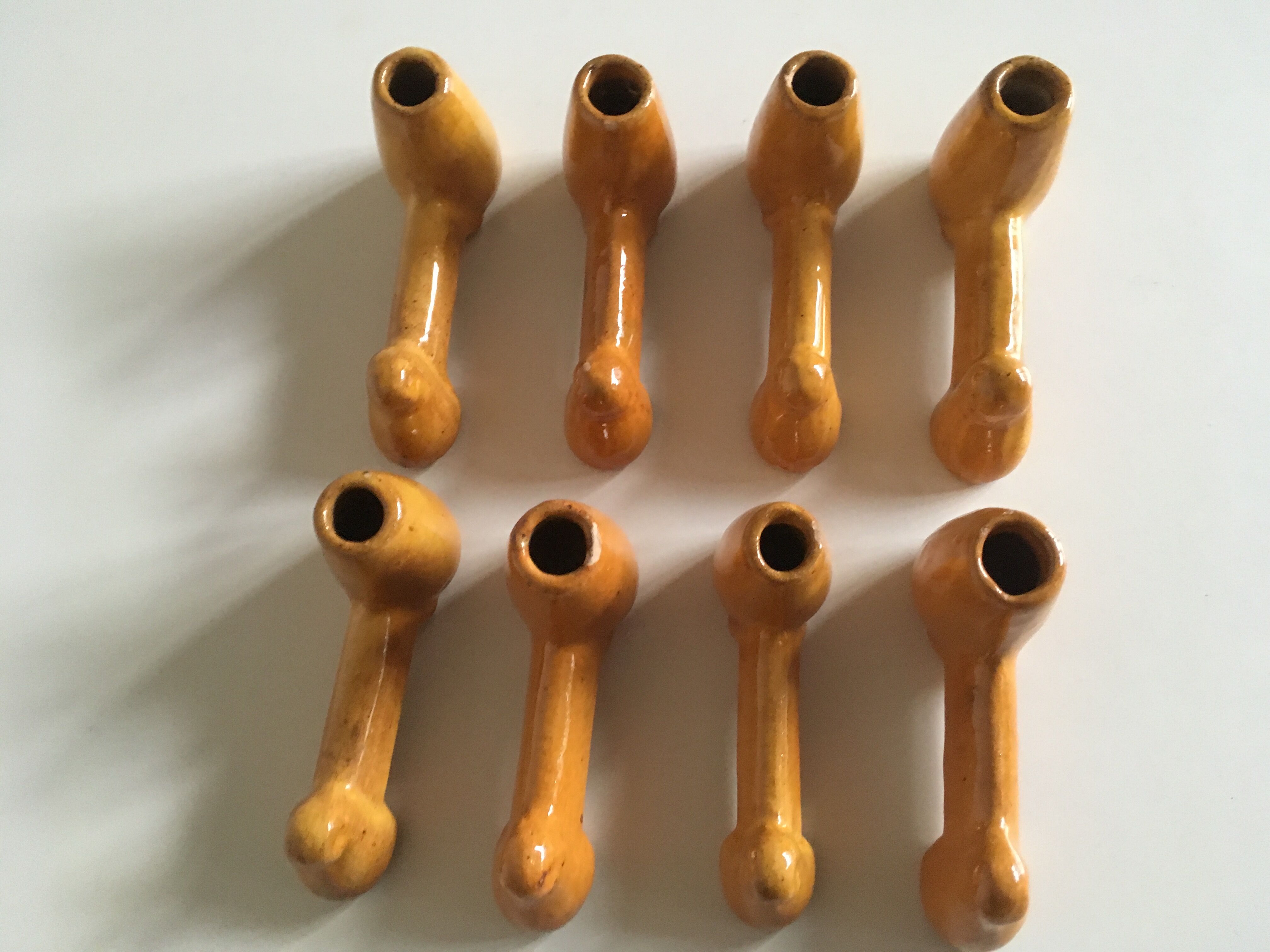 Series of 8 glazed earth knives from Vallauris Biot 60s