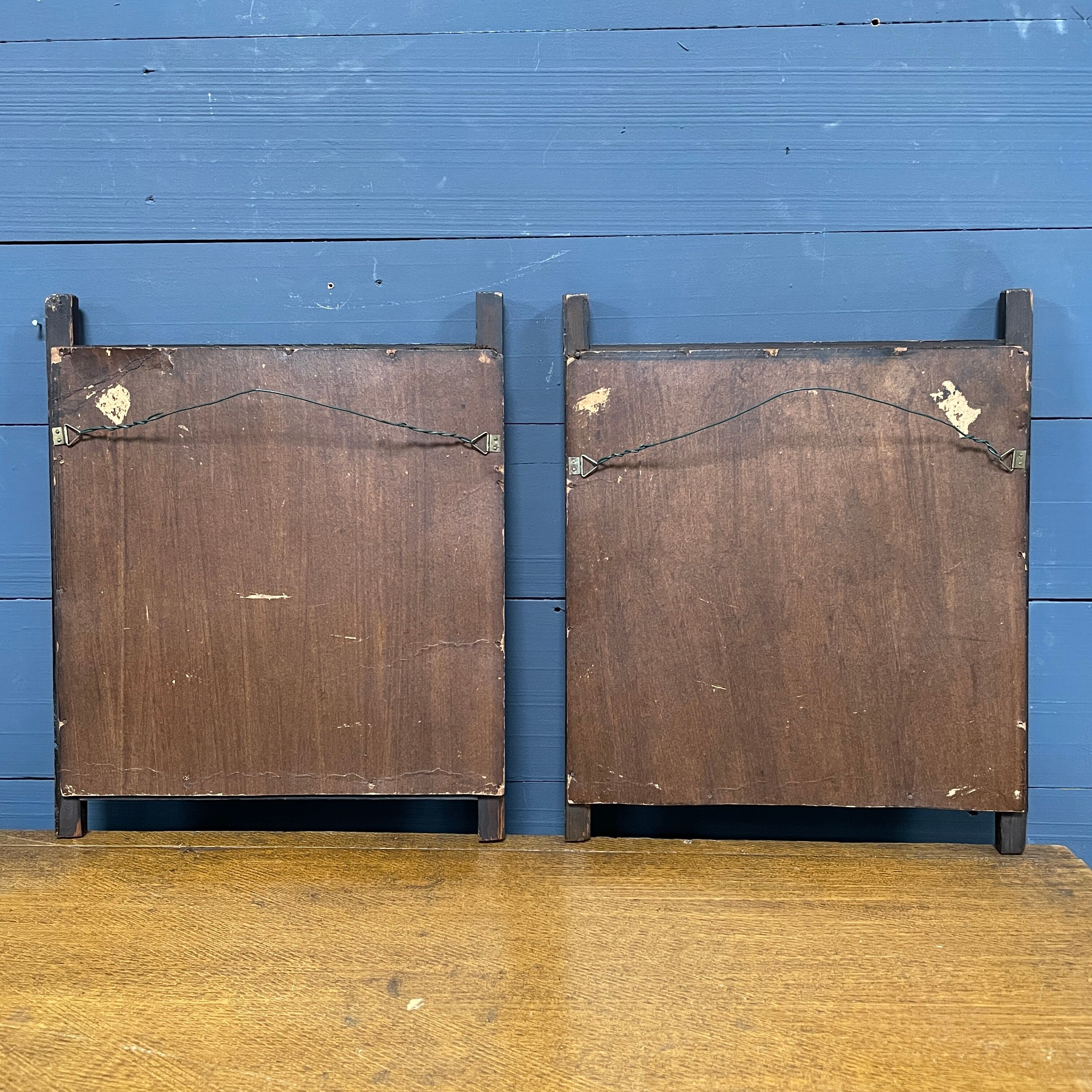 Set of two antique framed gobelins from France from the 19th century