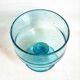 Footed bowl, 1970s, blue bubble glass, 26 cm diameter