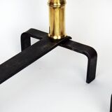 Pair of andirons by Jacques Adnet