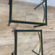 2 nesting tables from the 1960s in metal and bevelled glass.