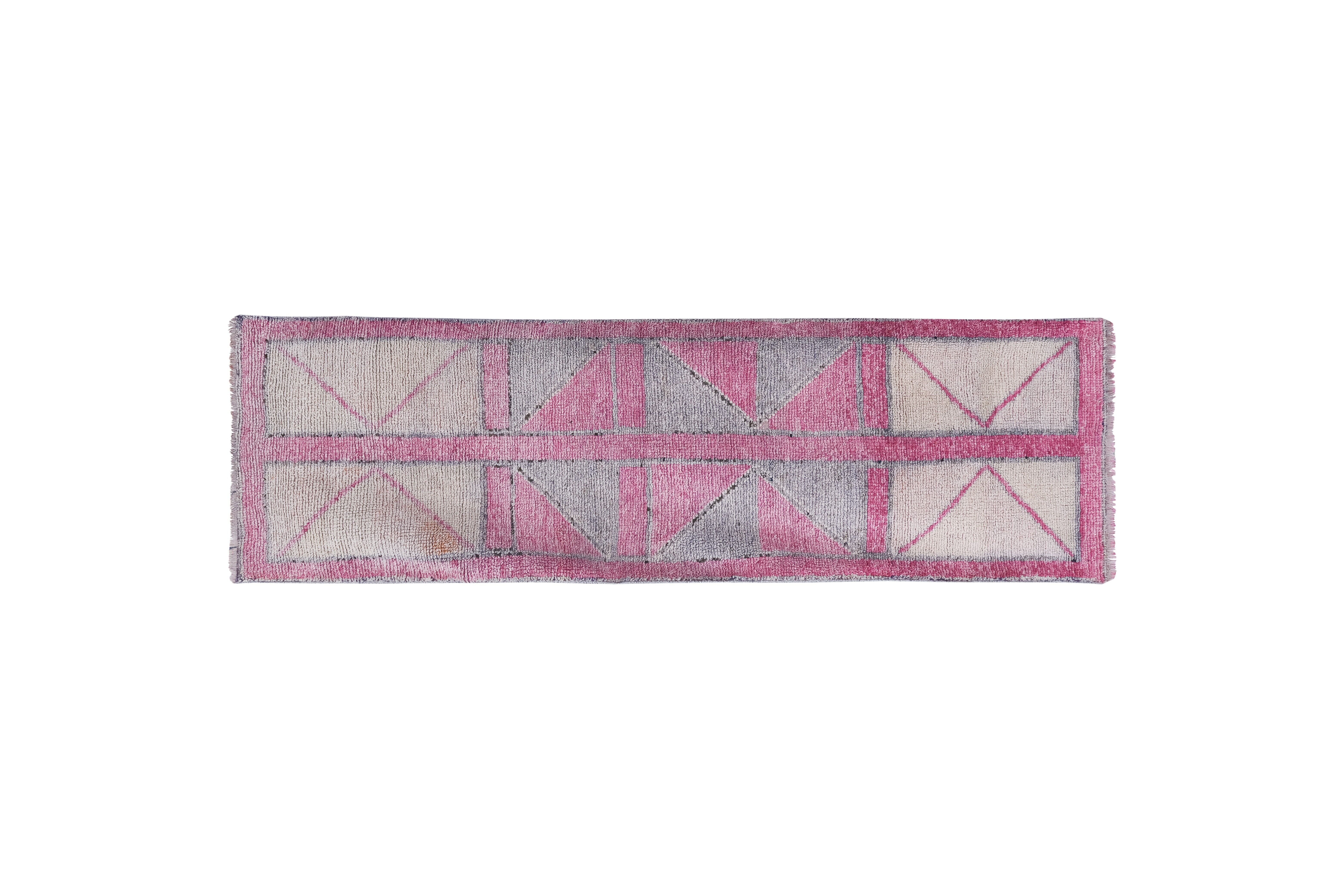 Vintage Turkish rug from Oushak, hand-woven 89x276 cm