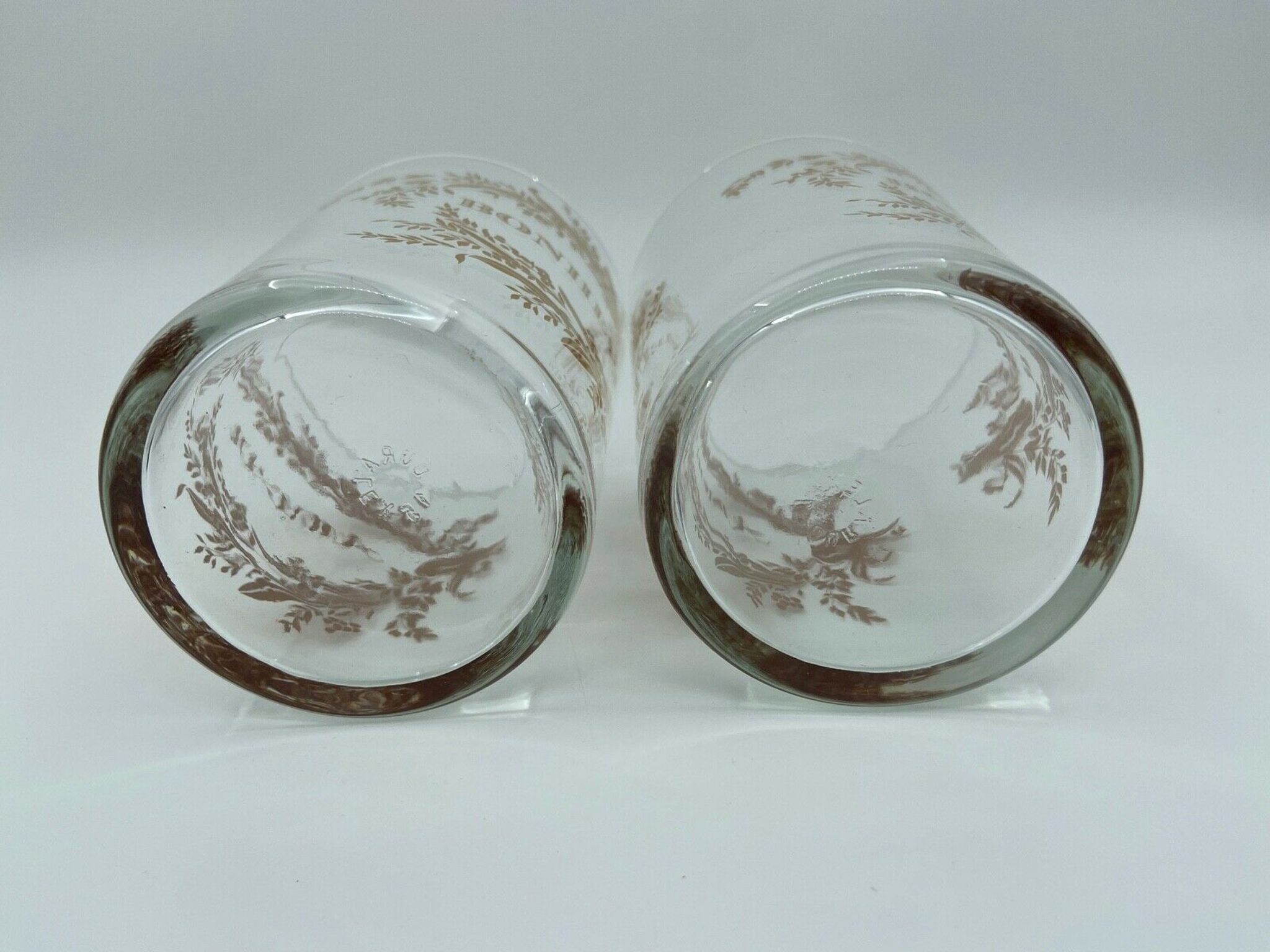 2 glasses napoleon iii love and happiness enhanced gold late xix eme