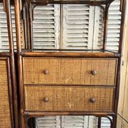 Vintage rattan shelving unit