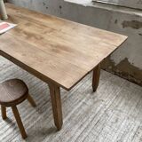 1950s oak butcher's farm table