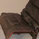 Westnofa patinated leather lounge chair with footrest, Norway 1960s