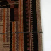 Art deco velour rug with fringes – 1930s, 142 x 91 cm