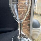 6 wine glasses - Art Deco - 1/2 blown and cut crystal
