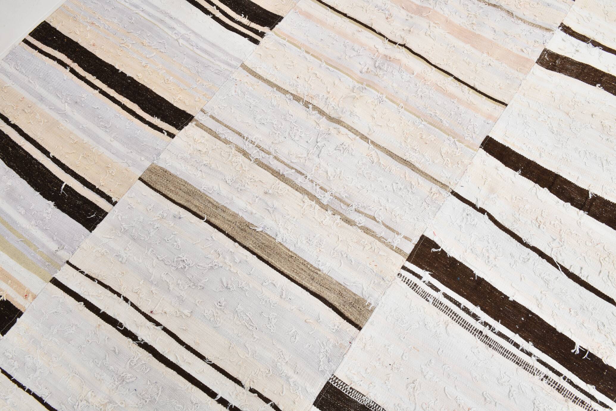 Tapis Vintage en Chanvre Fait Main, Style Naturel et Bohème Chic,204x279 Cm