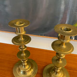 Pair vintage candlesticks solid brass