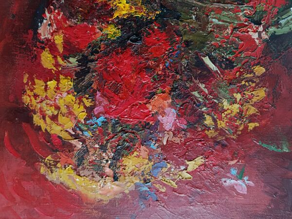 Hst nature morte bouquet fleur dans vase de willy jager 1960 allemagne 1960