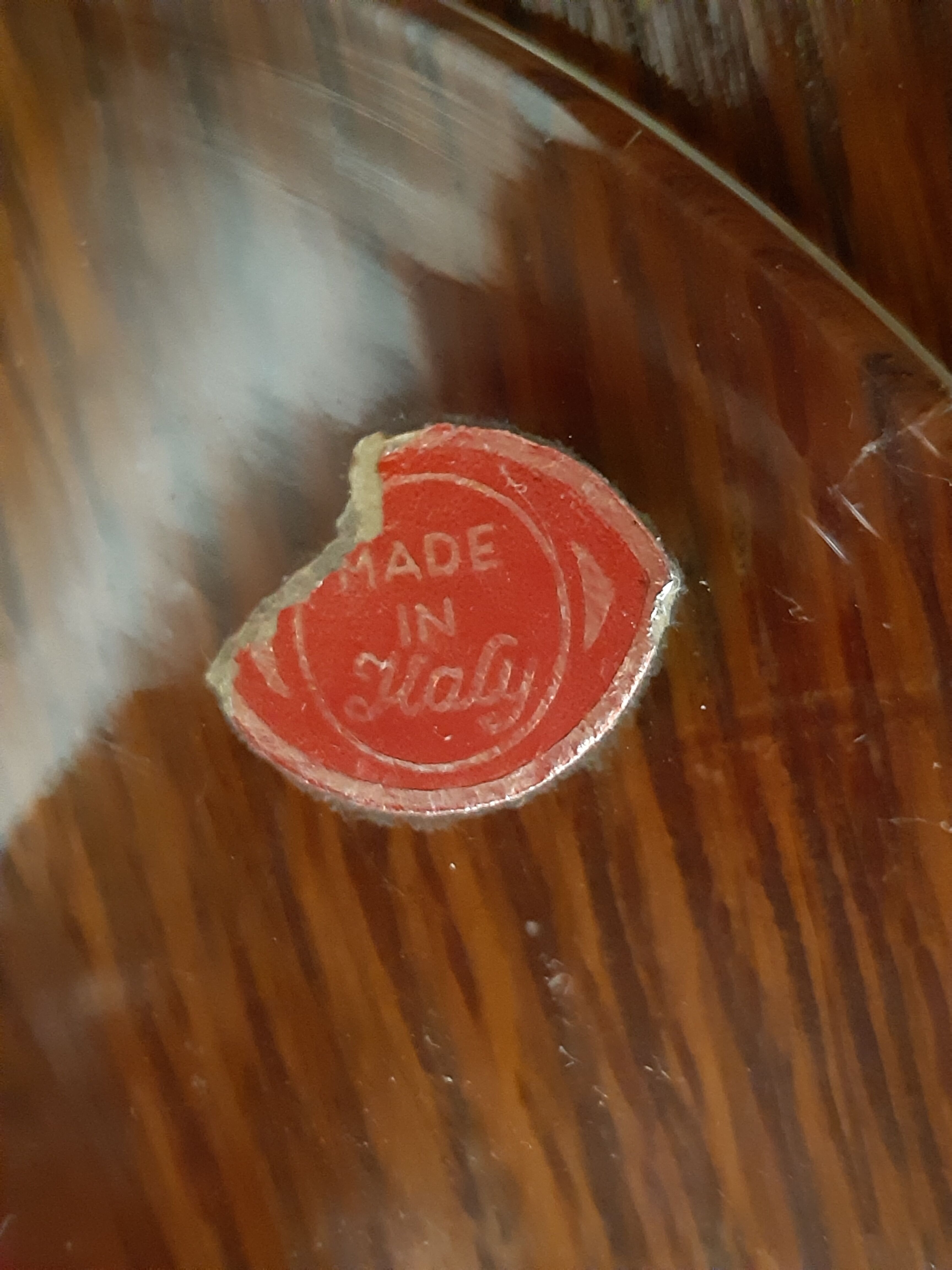 Standing vase in textured blown glass transparent diamond, Italian design of Empoli 1950-60