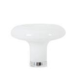 Angelo Mangiarotti. Opaline and chromed metal lamp. 1980s.