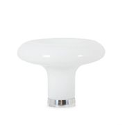 Angelo Mangiarotti. Lampe en opaline et métal chromé. Années 1980.