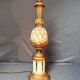 Vintage Art Deco Pineapple Lamp Base in Wood & Gold