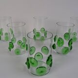 Set of six glasses Glasswork Nový Bor, 1950s.