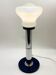 Large blue and chrome table lamp, Italy 1970s