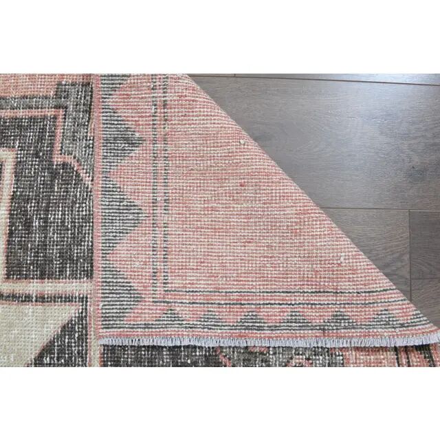 Vintage Turkish Oushak Wool Runner Handmade Wool Runner Rug 123x376