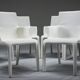 Gio dining chairs in ecru leather by Walter Knoll, Germany, 2000s, set of 8