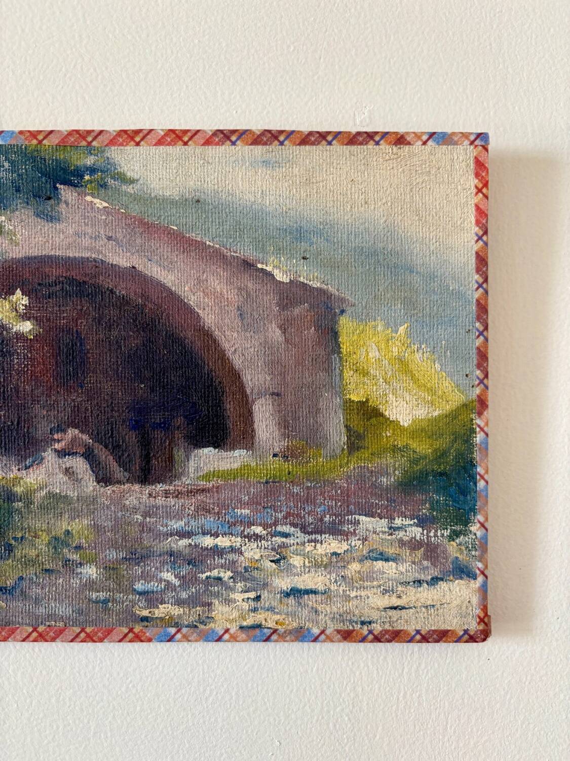 Peinture à l'huile sur toile "Maison et forêt" n°12