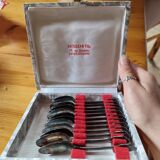 Silver spoons in their box