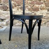 4 French chairs, Café brasserie model, curved wood from the 1970s