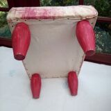 Pouf, footstool toile de jouy