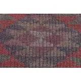 1970s Vintage Turkish Oushak Handmade Wool Cotton Purple Runner Rug 74x355