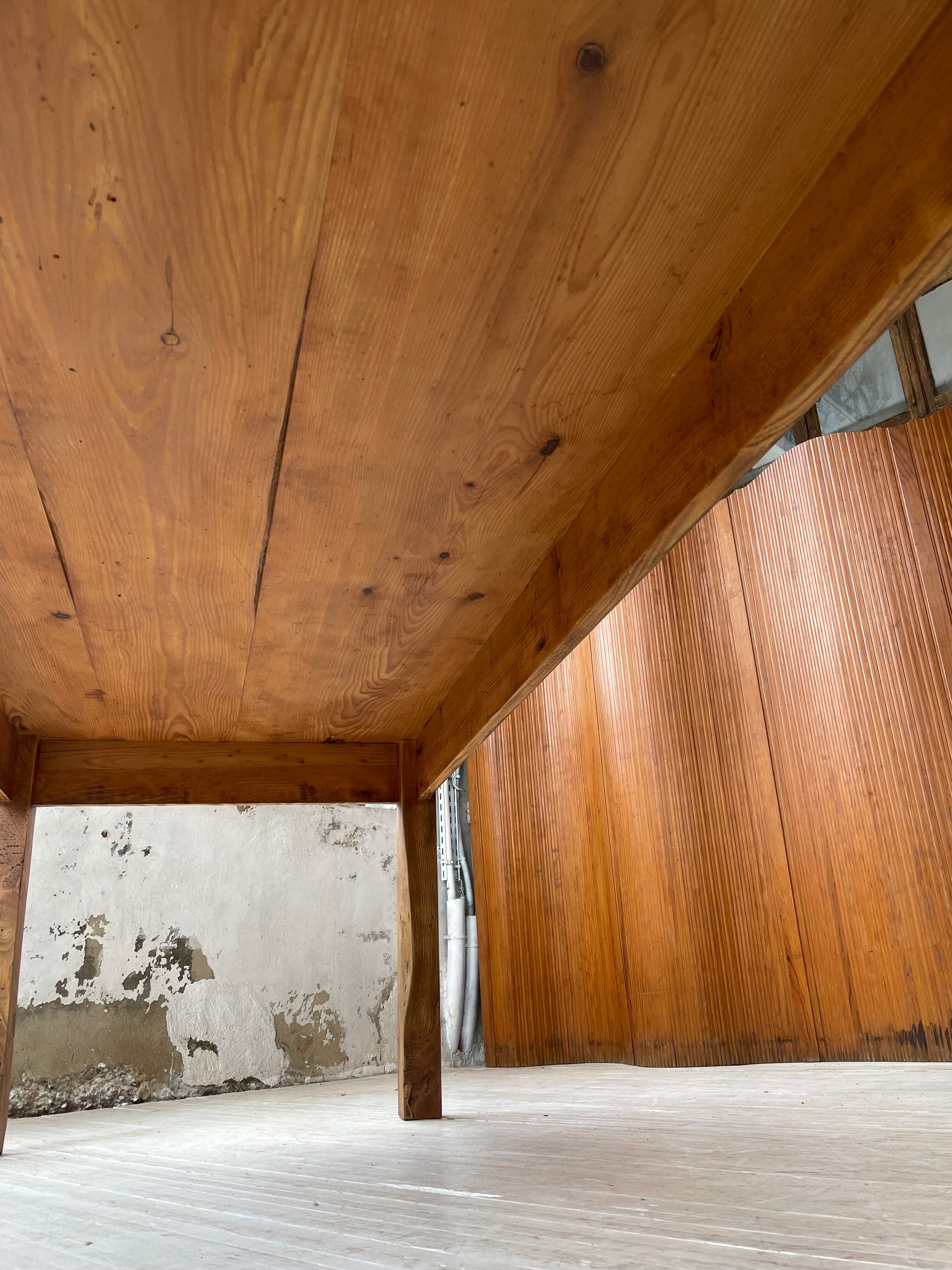 Farmhouse table in elm and pine 2m