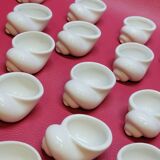 25 Snail Shell Buckets In Vintage White Porcelain