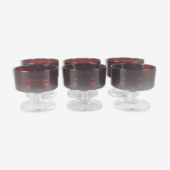 Coupe à Champagne Cavalier Ruby Luminarc (x6) - Modèle ruby grenat - Arcoroc par Luminarc 70's