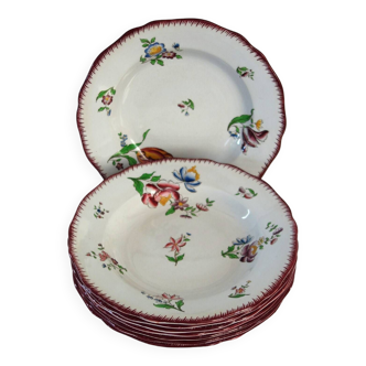 Lot de 8 assiettes creuses modèle Strasbourg Sarreguemines U&C